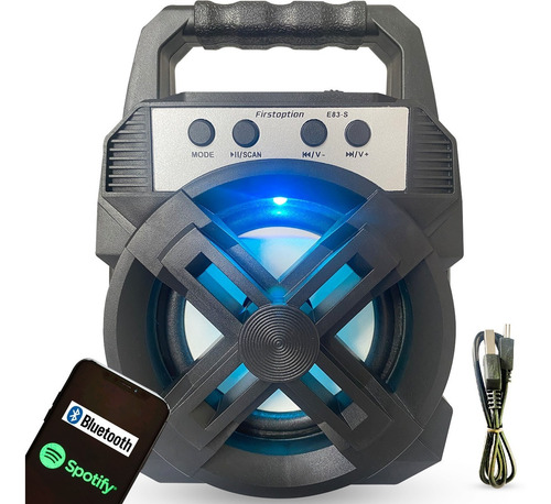 Imagem 1 de 8 de Caixa De Som Bluetooth Amplificada Portátil Mp3 Usb Sd E83s Cor Preto Voltagem 110v/220v