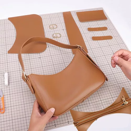 WADORN Kits de materiales para hacer bolsos de bricolaje, bolsa de hombro  de piel sintética, kits de costura hechos a mano para mujer, bolsa de cuero