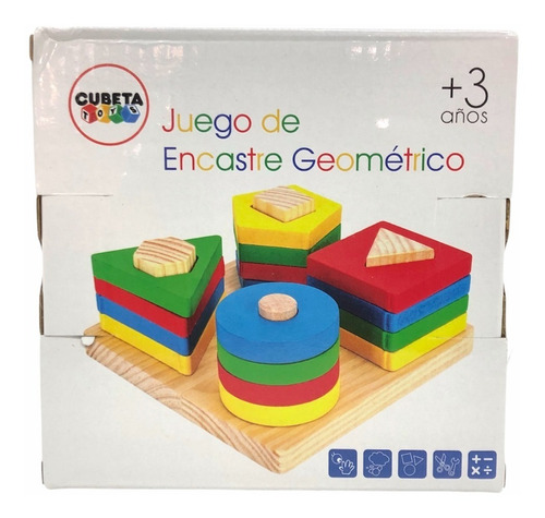 Imagen 5 de 10 de Apilable Encastre Geométrico Formas Y Colores De Madera Niño