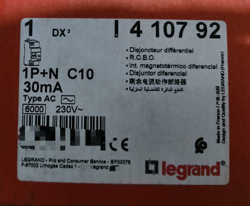Interruptor Diferencial Monoblock 10 Ka Curva C 410792 Legra