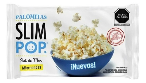 10 Pza Palomitas Para Microondas Slim Pop Sabor Sal De Mar 6