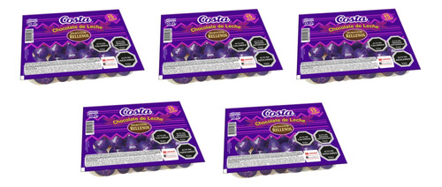 Pack 5 Bandejas X15 Huevitos De Chocolate Relleno Costa 126g