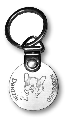 Placa Chapita Identificacion Bulldog Frances Acero Inox