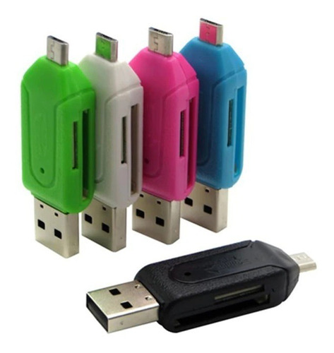 Adaptador Micro Usb A Otg Con Lector De Memoria Micro Sd