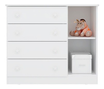 Jogo De Quarto Com Guarda Roupa 3 Portas E Cômoda Infantil