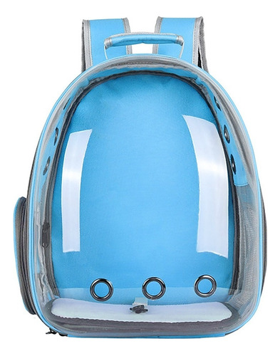 Mochila Back Pack Transportadora Gato Perro Mascota Color Azul