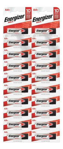 Pila Aa Energizer Max E91 Alcalina - Pack De 20 Unidades