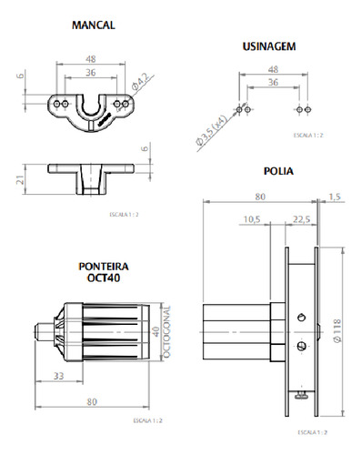 Kit Mola Recolhedor Embutir De Persiana Externa Integrada