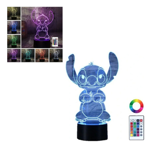 A Luces Nocturnas Coloridas De Disney Stitch, Regalo For .