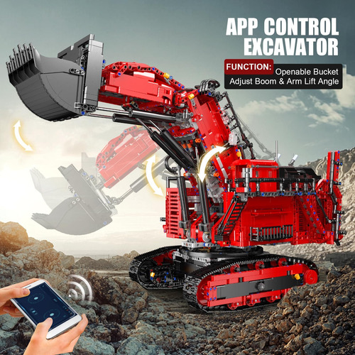Juego De Bloques De Construcción De Excavadora Con Control R