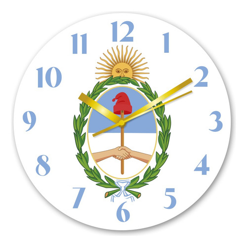 Reloj De Pared Escudo Argentino Bandera Argentina 30cm