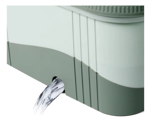 Esfregão Balde 360 Quadrado Mop Inox 15 Litros + 1 Refil Cor Verde-claro