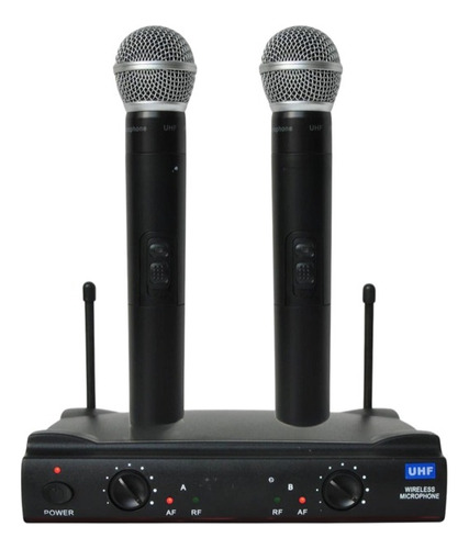 Kit Dois Microfones Uhf Sem Fio Hd Profissional Uk-3000