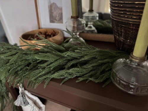 Guirnalda De Pino Norfolk Artificial Para Navidad Decoración