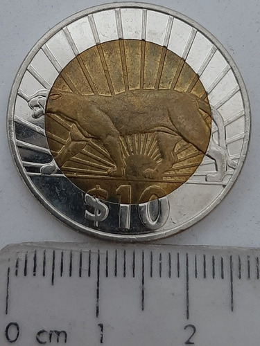 Moneda Uruguay 10 Pesos Uruguayos Año 2011 (Usado)