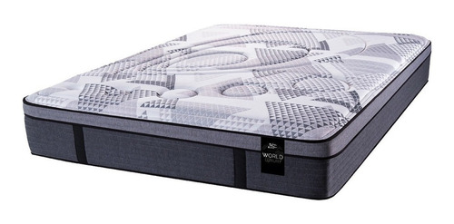 Colchón 2 plazas de resortes King Koil 120 Gold Luxury Pocket blanco, gris y negro - 140cm x 190cm x 33.5cm con Euro pillow