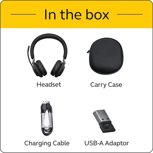 Auriculares Inalámbricos Jabra Evolve2 65 Uc, Estéreo, Negro
