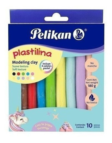 Plastilina X10 Surtido Pastel Pelikan 