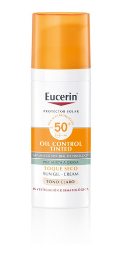 Eucerin Sun Oil Control Tinted Tono Claro Fps50+ X 50 Ml