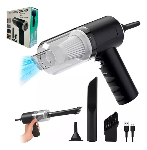 Lava Aspiradora Inalámbrica De Mano Vacuum Claner Hogar 3 En Negro