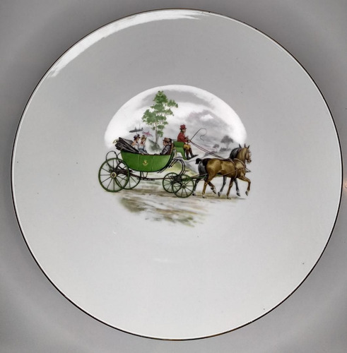 Plato De Porcelana Bavaria Porcelain Dibujo De Carroza Centr