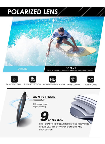Anyluv Gafas De Sol Polarizadas Para Hombres Y Mujeres, Gafa