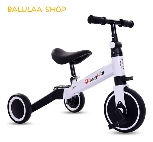 Triciclo 3 En 1 Niños Bicicleta Equilibrio Pedales Scooter Color Blanco