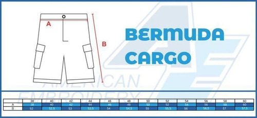 Imagen 2 de 4 de Bermuda Cargo Ae Trabajo Uniformes Adultos Disershop