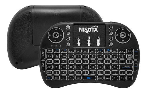 Mini Teclado Inalambrico Nisuta Recargable Touchpad Smartv R