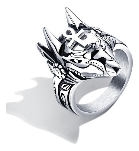 2 Anillos Guardian Egipcio Anubis Dios Serpiente Agata A237