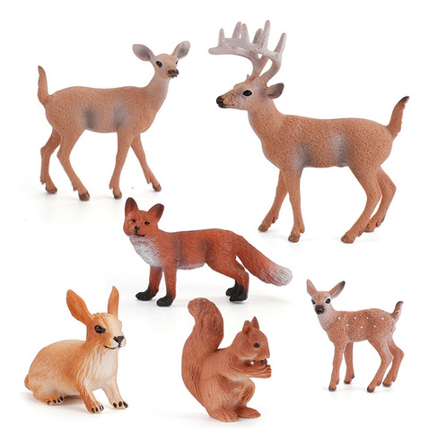Juguetes De Animales En Miniatura, 6 Piezas, Figuras Del Bos
