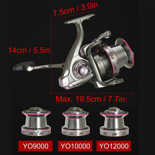 Carrete De Pesca Giratorio De Gran Alcance De La Serie 9000