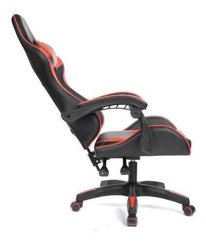 Imagem 3 de 3 de Cadeira de escritório Pctop Strike 1005 gamer preta e laranja com estofado de couro sintético