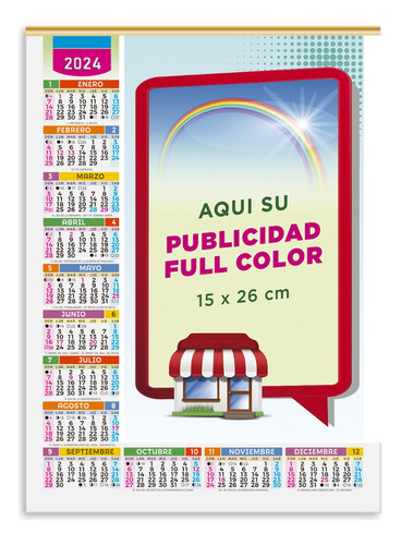 Almanaque Calendario 23x31cm C/publicidad X100u