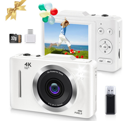 Cámara Digital Compacta Con Autofoco 4k 48 Mp Cámara Web