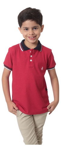 Camisa Polo Ou Body Polo Infantil Vermelho Paixão