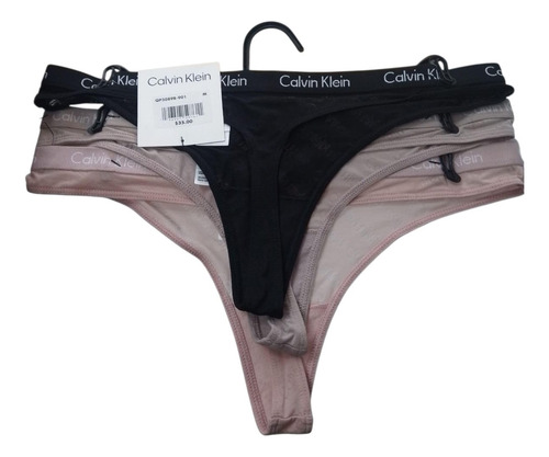 Pack 3 Tangas Calvin Klein Originales Qp3089r-901 Talla M