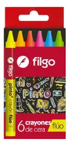 Comprar Crayones Crayon Ceras Ceritas Filgo X 6 Colores Fluo