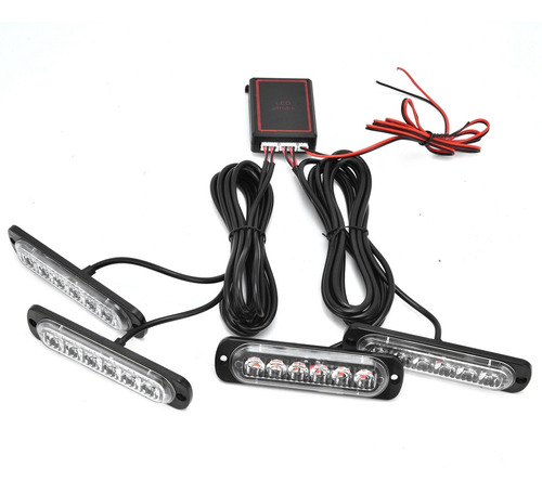 Luces Led De Emergencia Para Coche, 4 X 6 Luces Led Sincroni