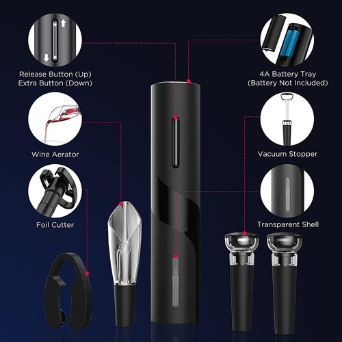 Juego De Abridores De Vino Eléctrico Tebikini Automático Par