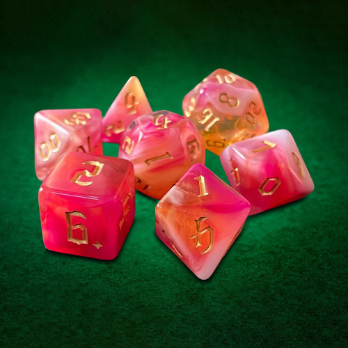 3 Juego De Dados Poliédricos De Doble Color 7x, Rosa Oscuro