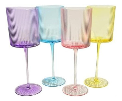 Whatamug Juego De 4 Copas De Vino Cuadradas, Copas De Vino B