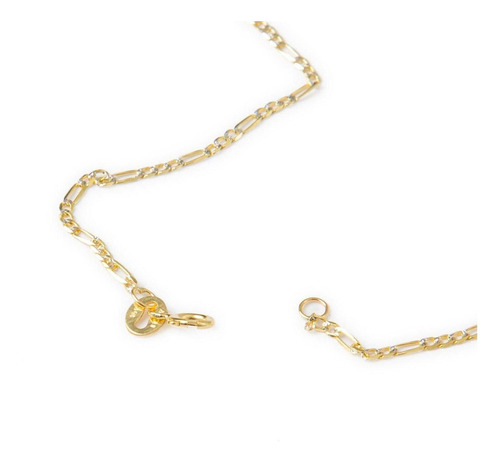 Cadena Figaro 3x1 Bitono 1.5mm 45cm Oro Italiano Solido 10k Color Dorado