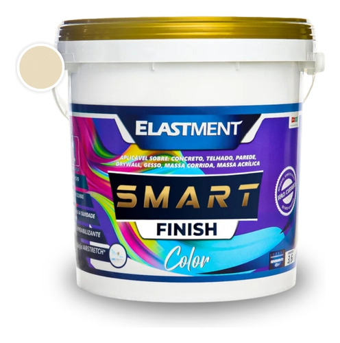 Tinta Elástica Impermeável Smart Color Fosco Palha 3.6l Acabamento Semi-brilho