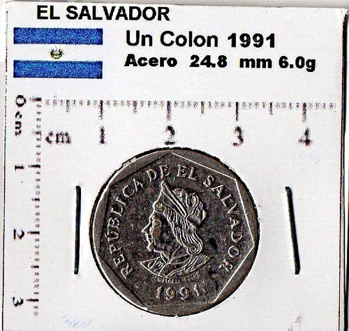 Monedas Mundo  El Salvador  Un Colon     1991 Cu22