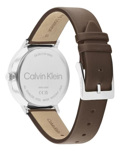Reloj Calvin Klein 25200406 Piel Cafe Con Azul 40 Mm Hombre