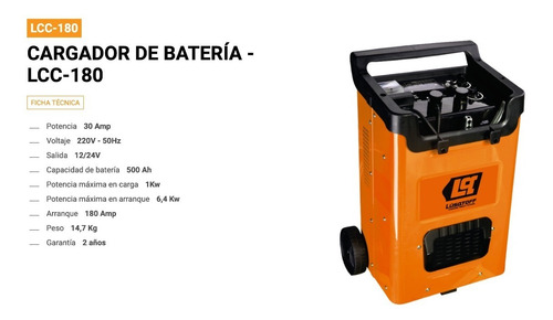 Imagen 2 de 6 de Cargador Arrancador Baterias 12v A 24v Auto Camión Lusqtoff