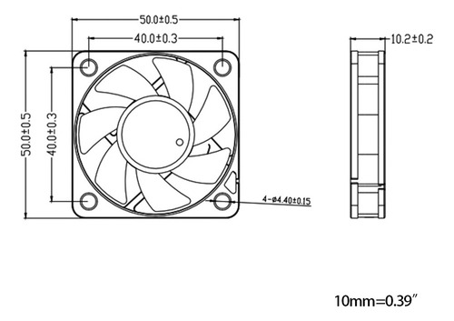 Conector Usb Fgd5010h2bl 5v 0.1a Pc Fan Heatsink Exhaust Co