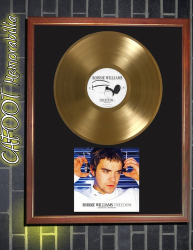 Robbie Williams Freedom Tapa Y Disco Oro En Cuadro P Colgar