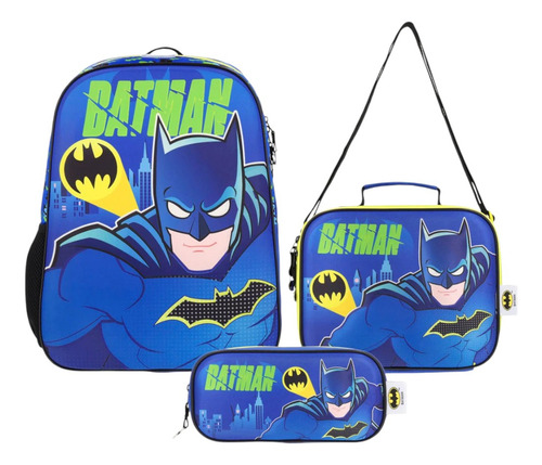 Set Escolar Batman Yadatex Bat010-se006a Azul 3d